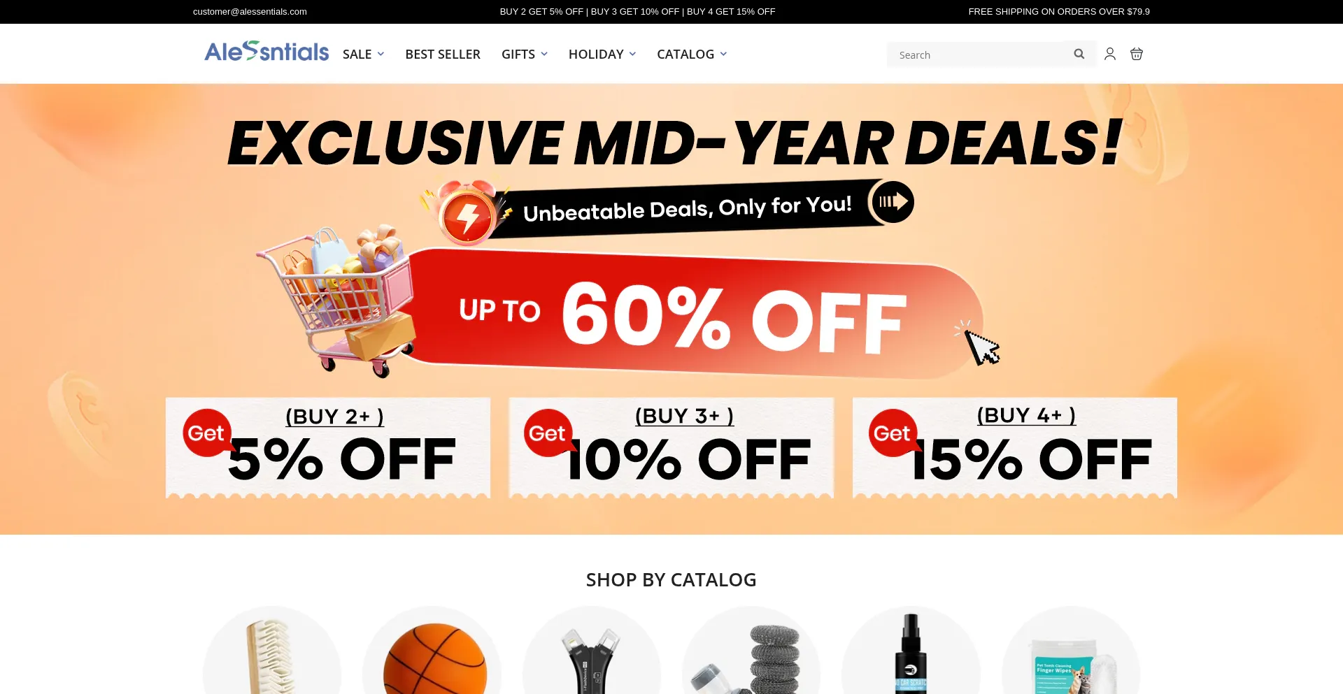 Website screenshot of Alessntials.com