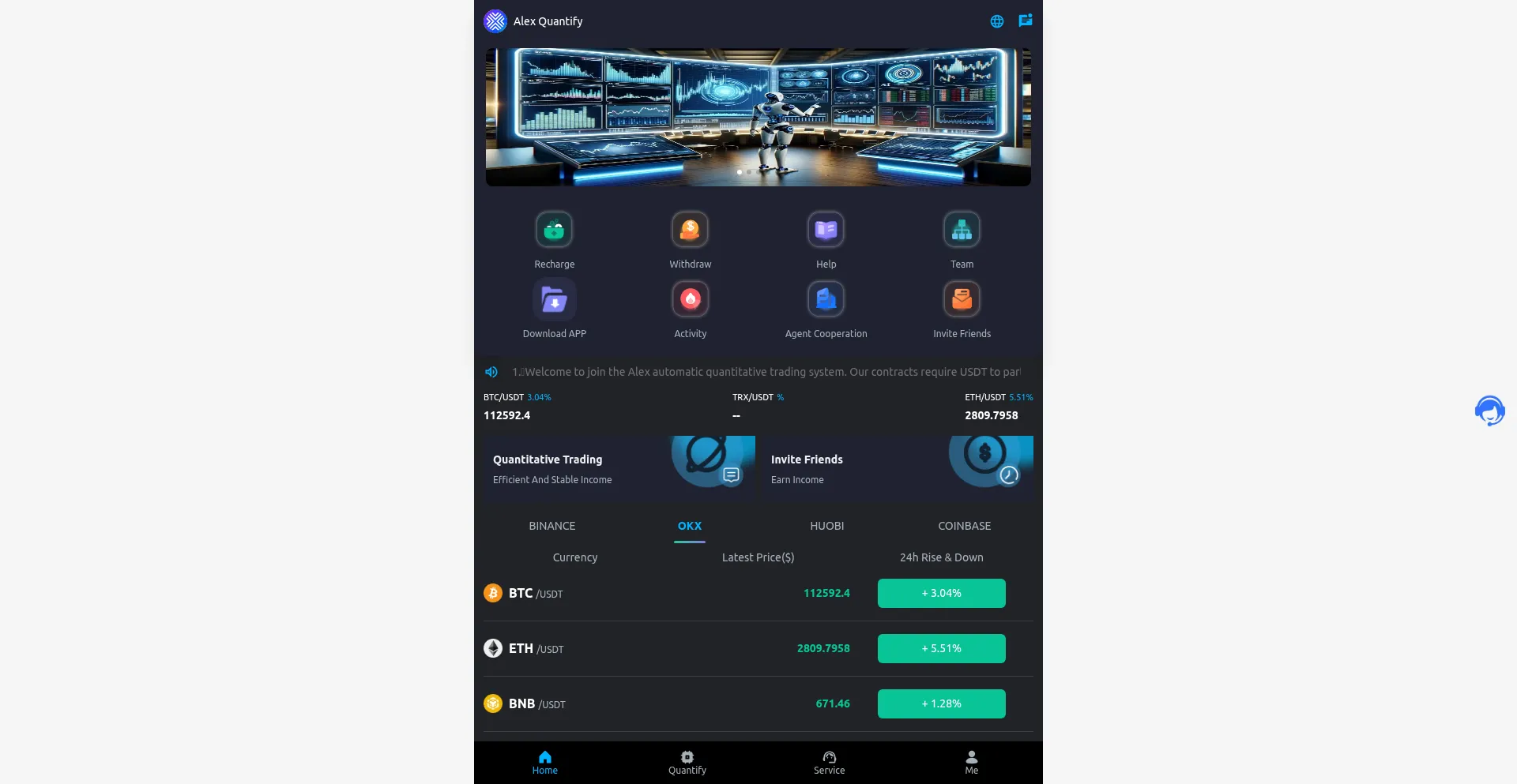 Website screenshot of Alex-aiquantify.com