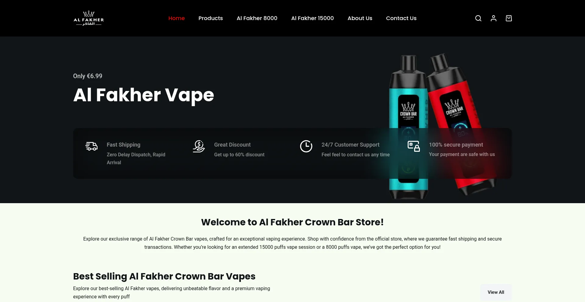 Website screenshot of Alfakhers.net