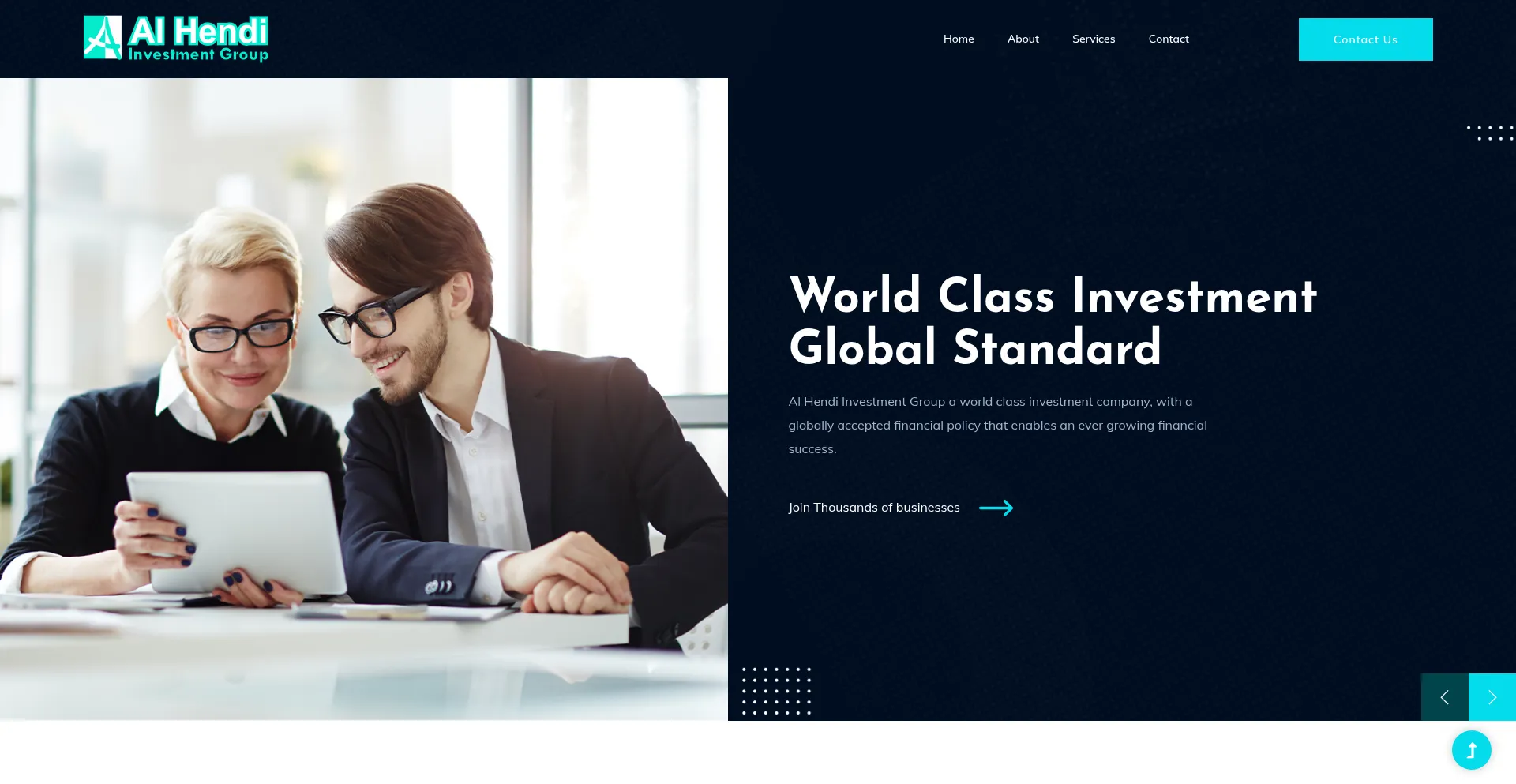 Website screenshot of Alhendigroup.com