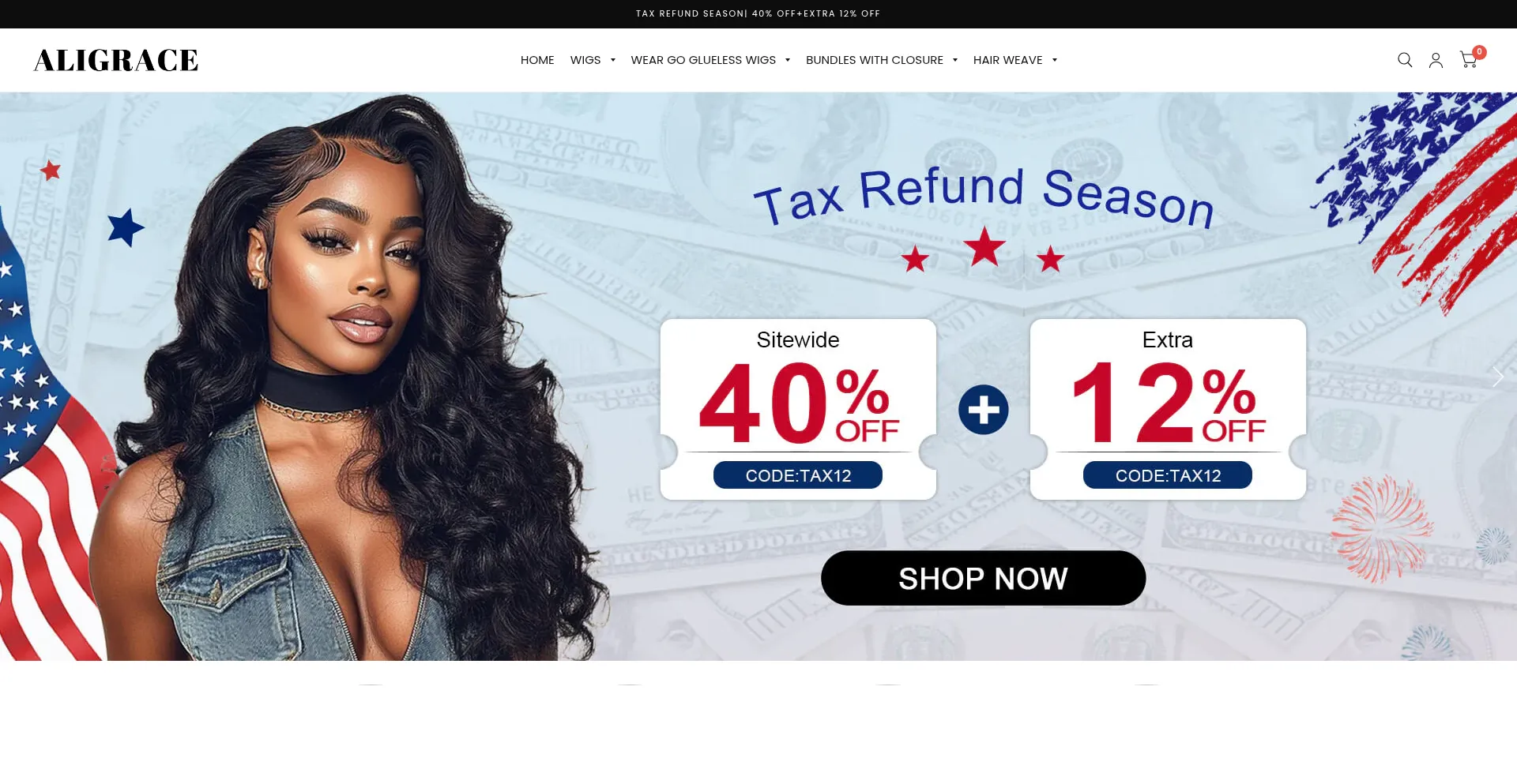Website screenshot of Aligracehair.com