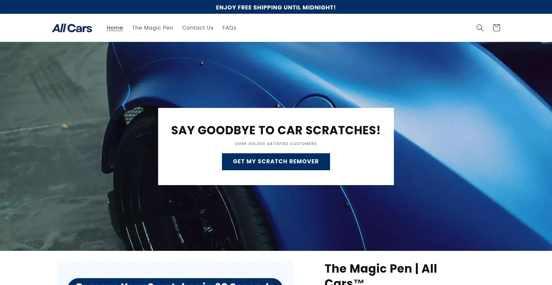 Website screenshot of Allcarsfix.com