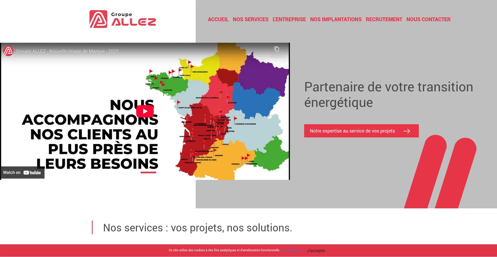 Website screenshot of Allez.fr