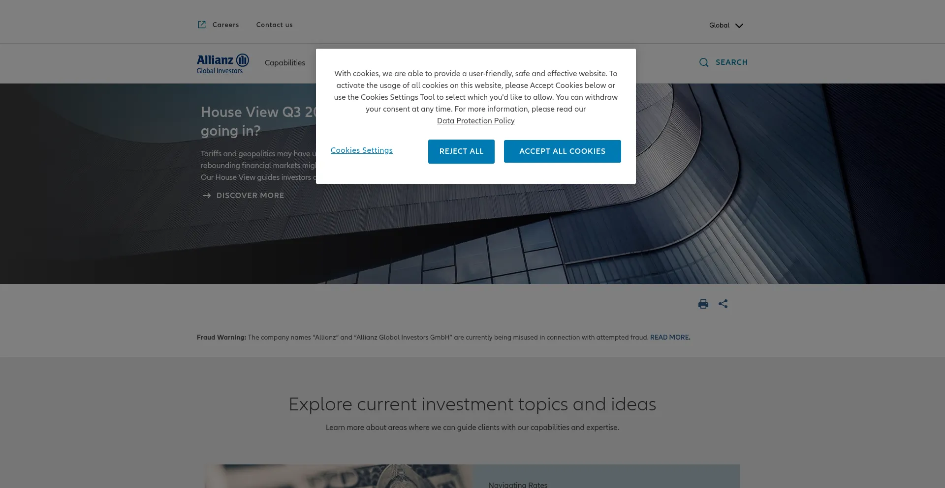 Website screenshot of Allianzgi.com