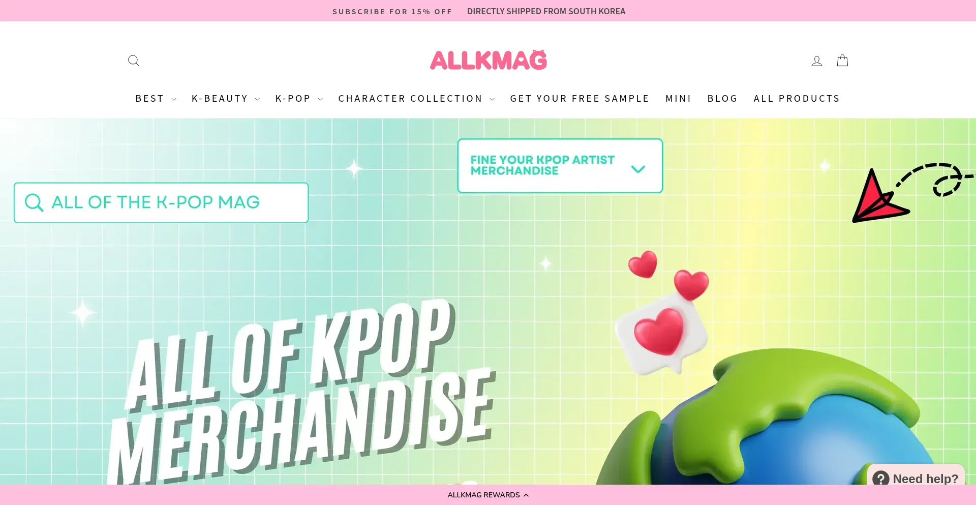 Website screenshot of Allkpopmag.com