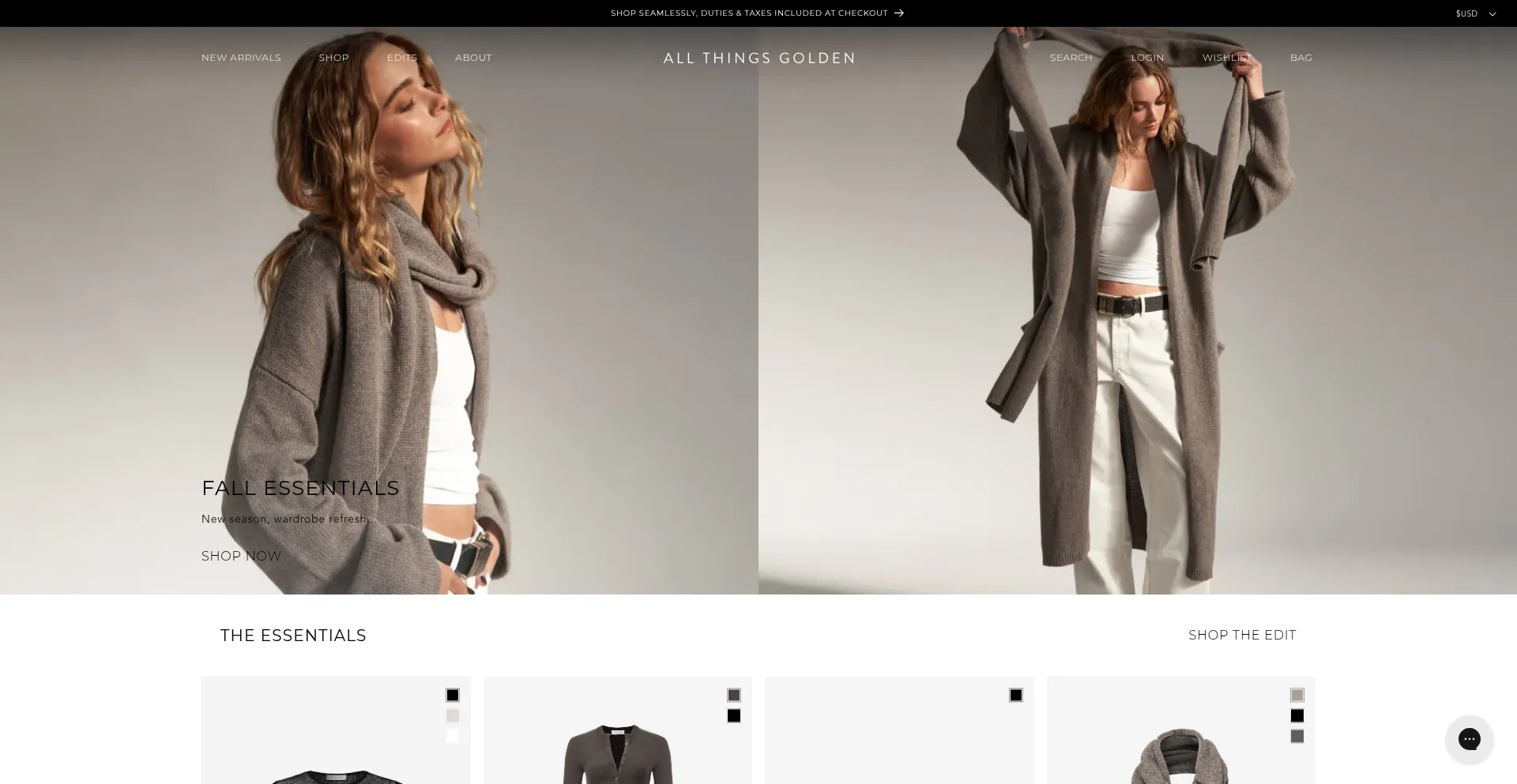 Website screenshot of Allthingsgolden.com