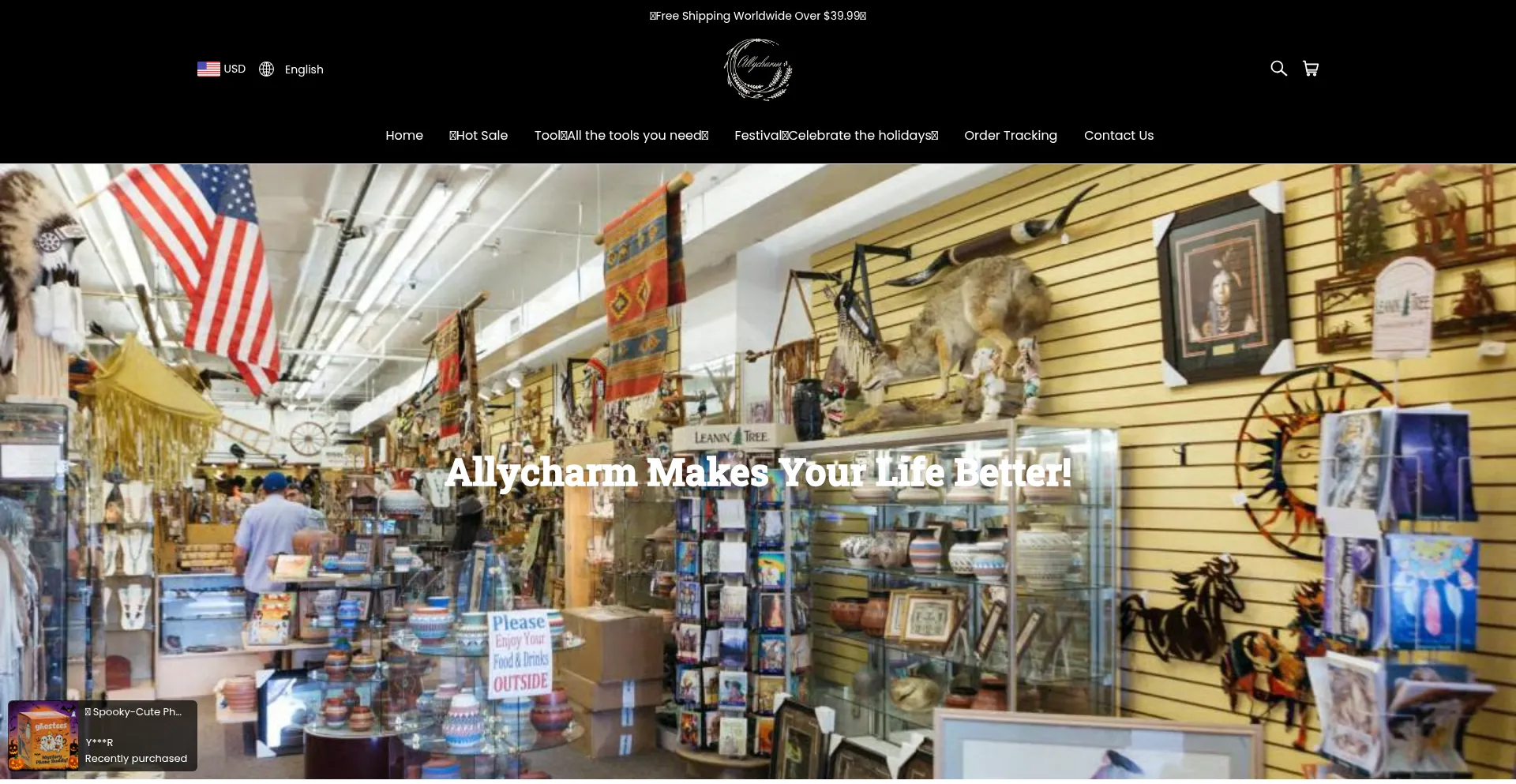 Website screenshot of Allycharm.com