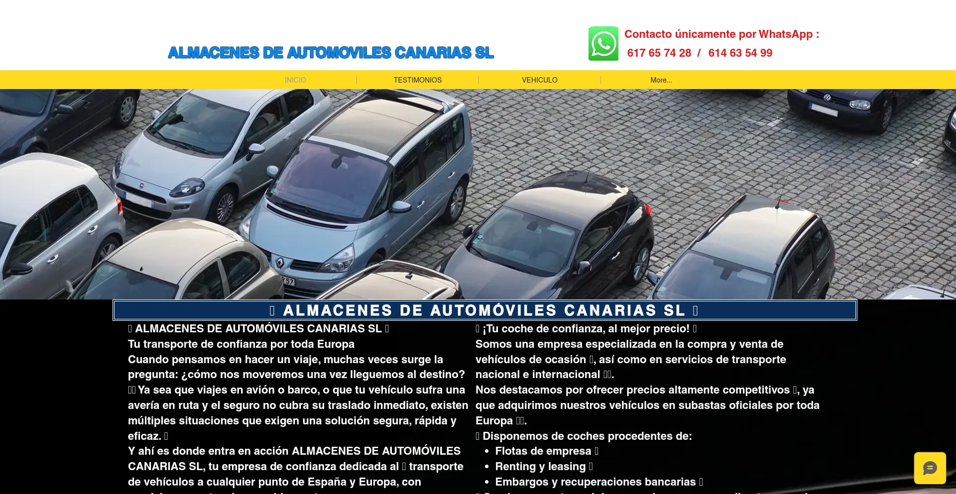 Website screenshot of Almacenesdeautomoviles24.com