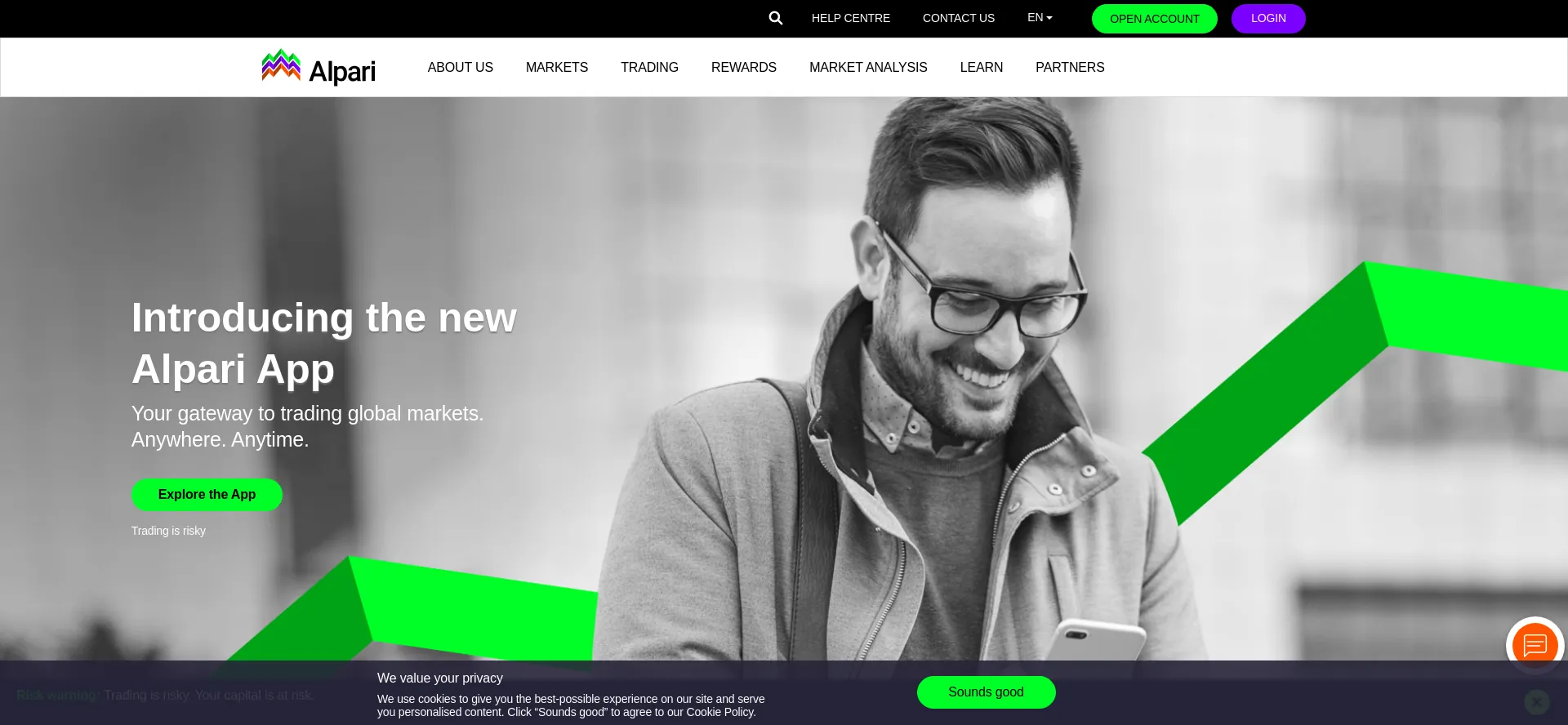 Website screenshot of Alparireg.com