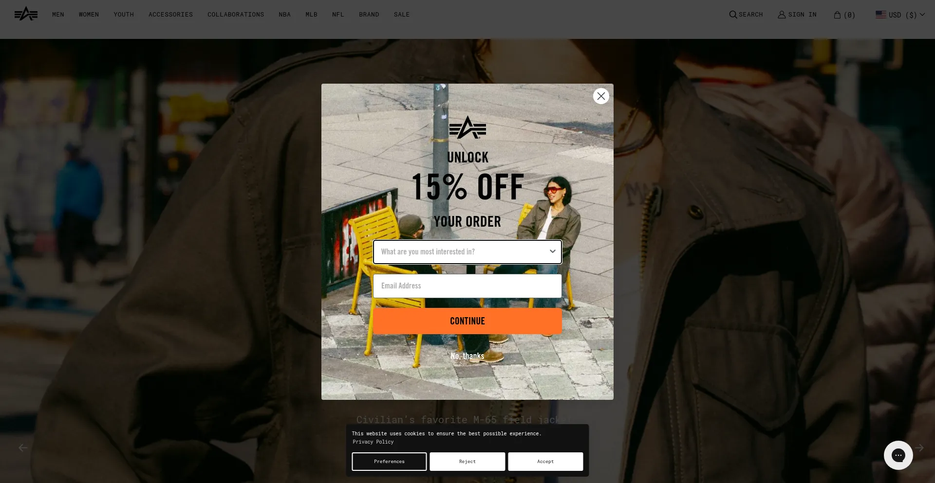 Website screenshot of Alphaindustries.com