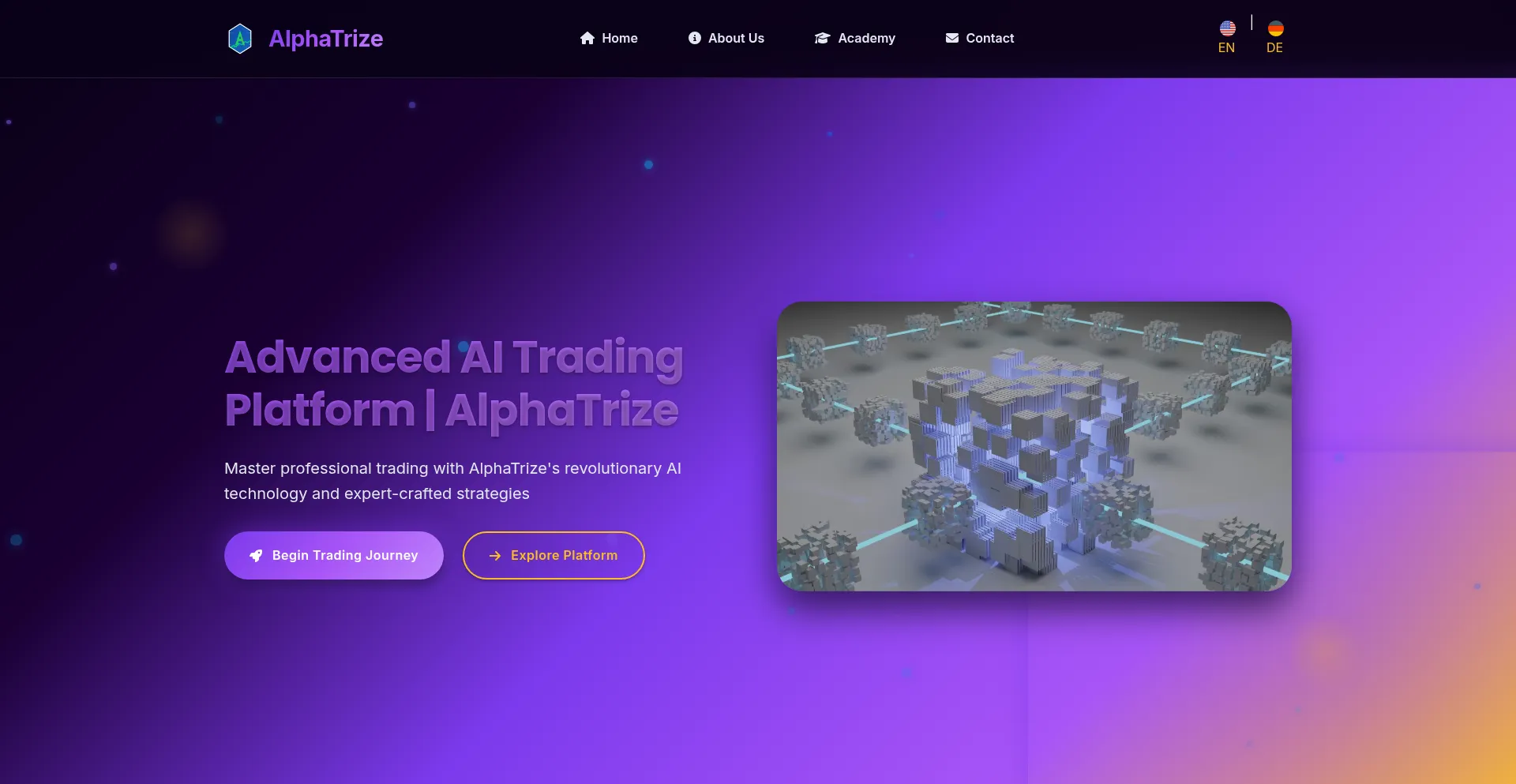 Website screenshot of Alphatrize.com