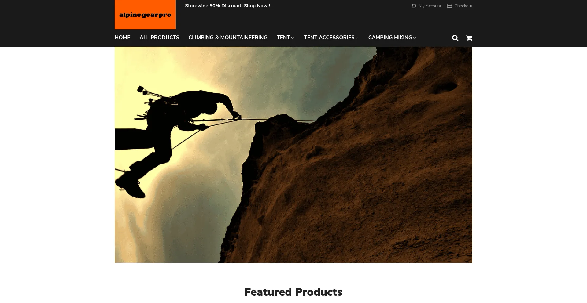 Website screenshot of Alpinegearpro.com