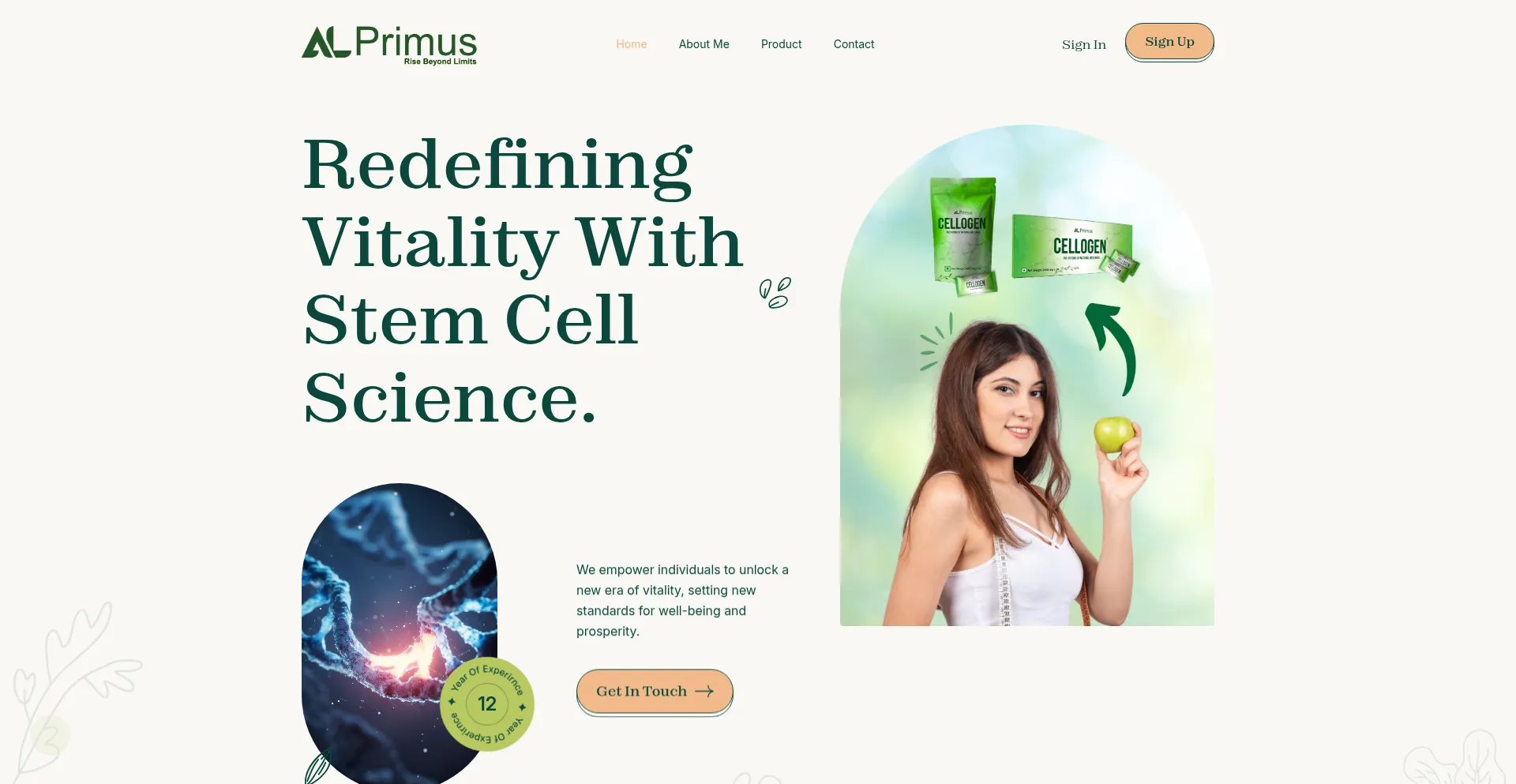 Website screenshot of Alprimus.com