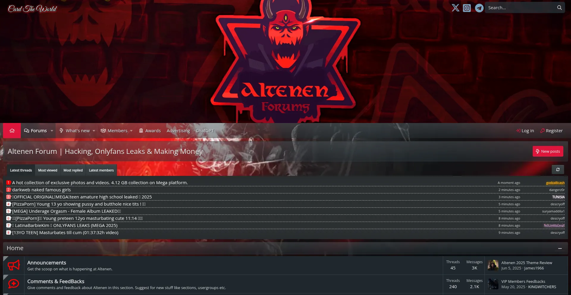 Website screenshot of Altenens.is