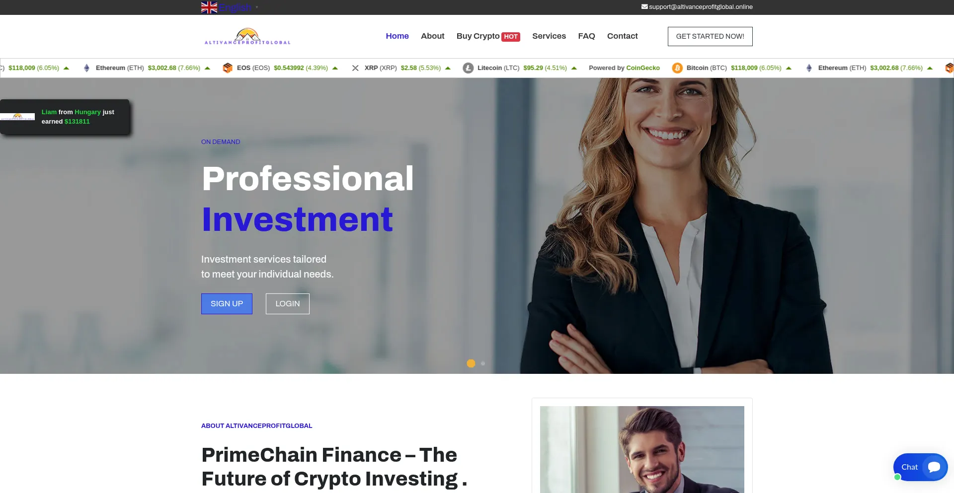 Website screenshot of Altivanceprofitglobal.online