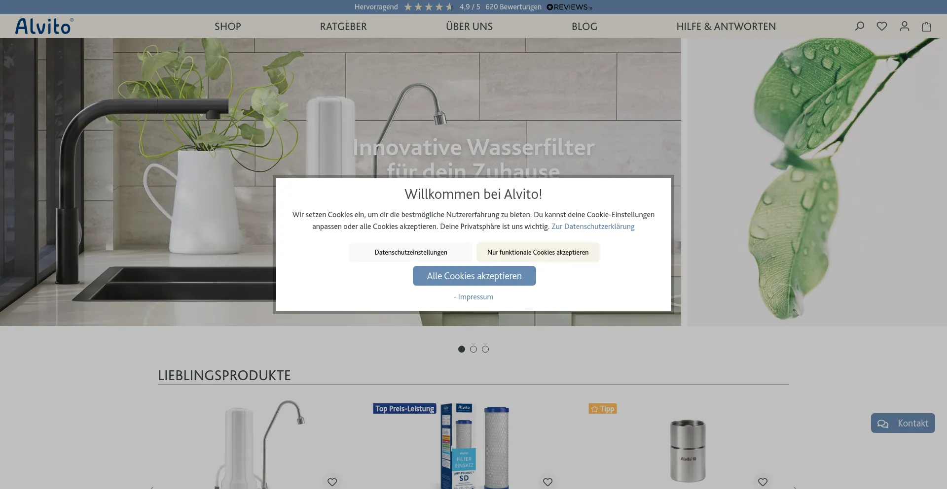 Website screenshot of Alvito.de