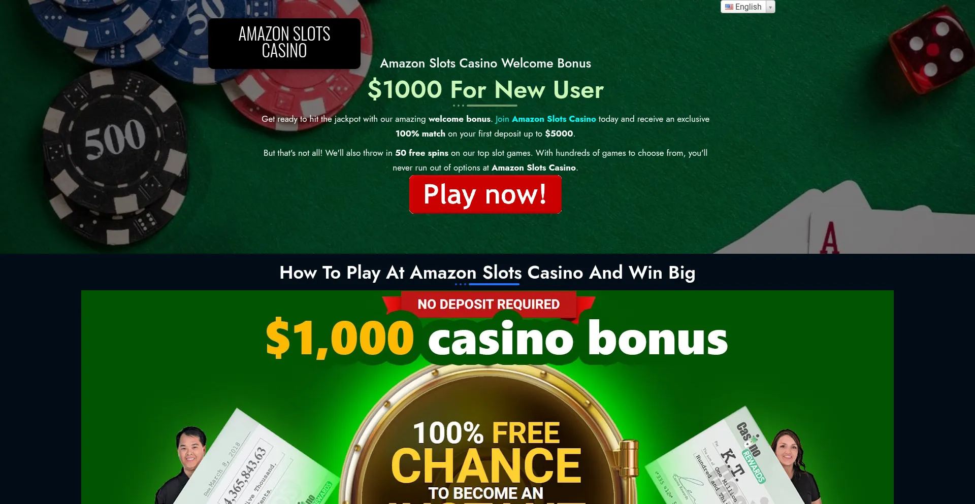 Website screenshot of Amazonslots.buzz