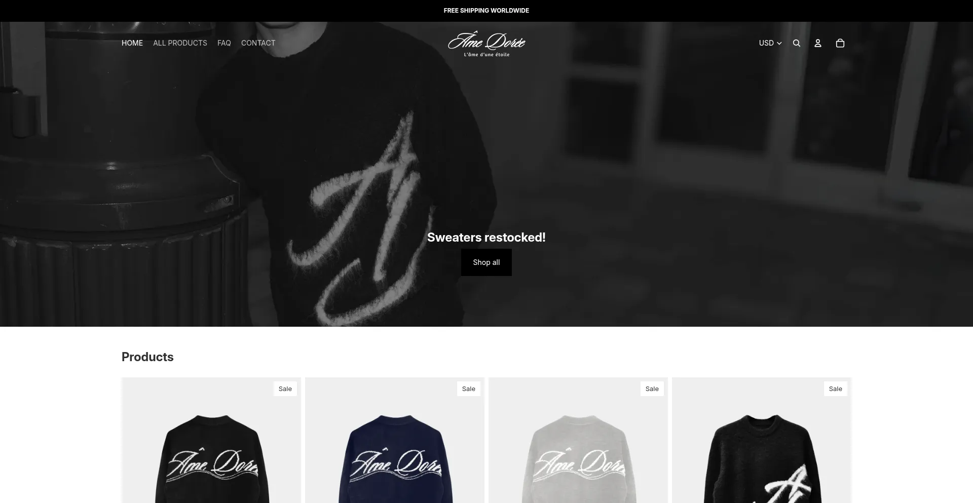 Website screenshot of Amedoree.store