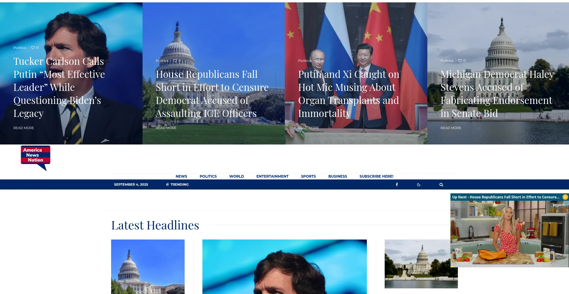 Website screenshot of Americanewsnation.com