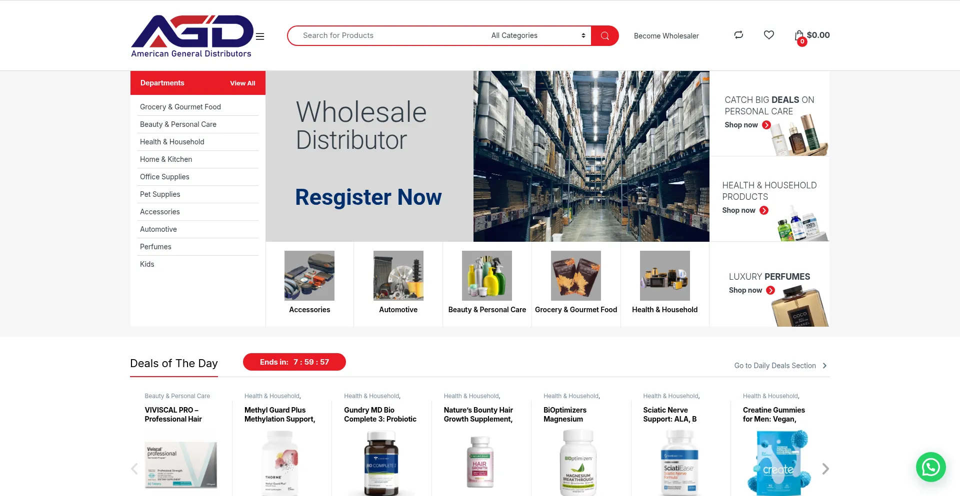 Americangeneraldistributors.com Screenshot