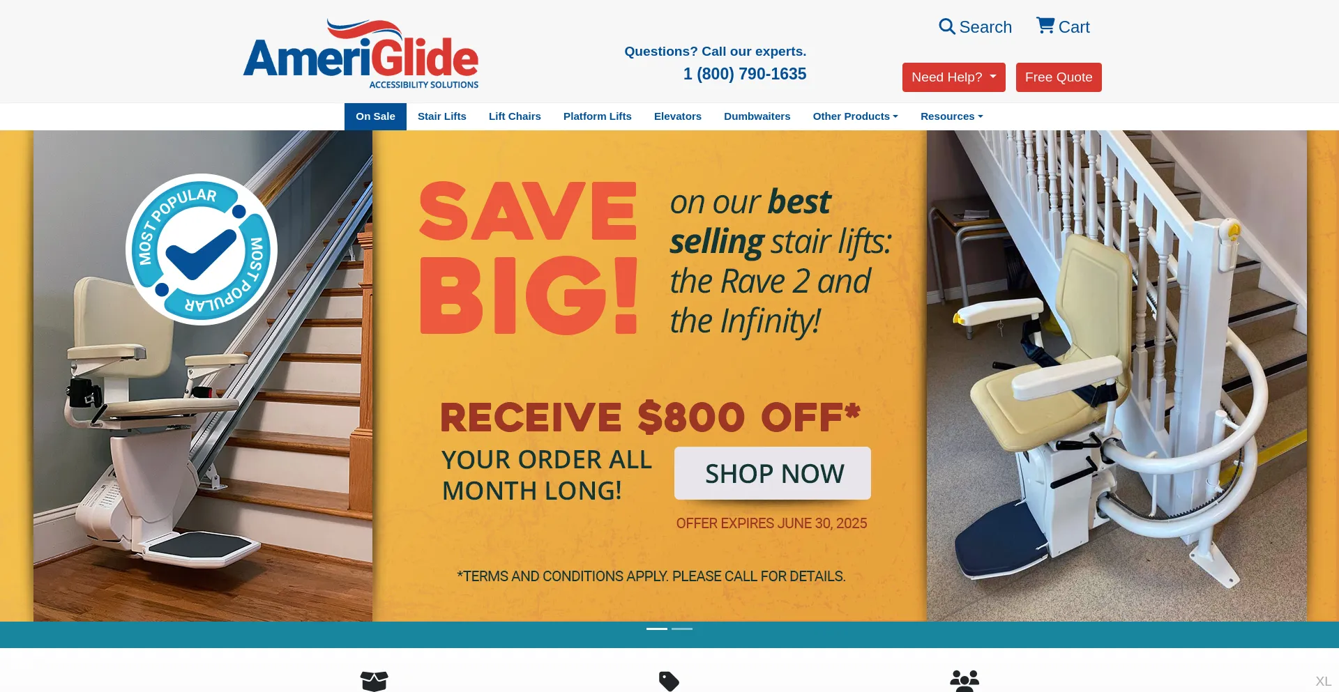 Website screenshot of Ameriglide.com