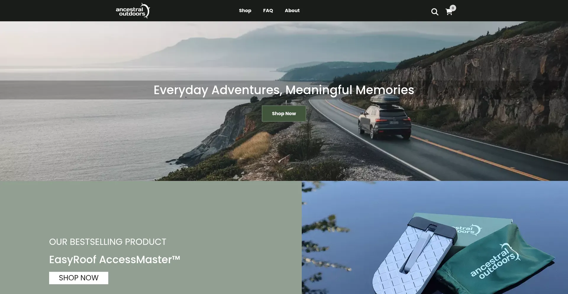 Website screenshot of Ancestraloutdoors.com