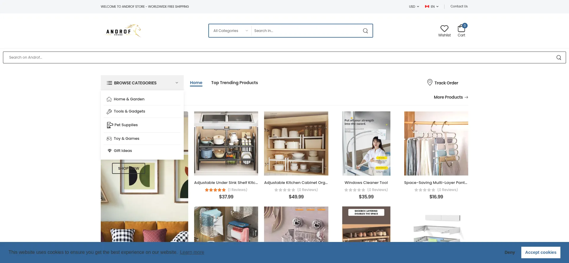 Website screenshot of Androf.com