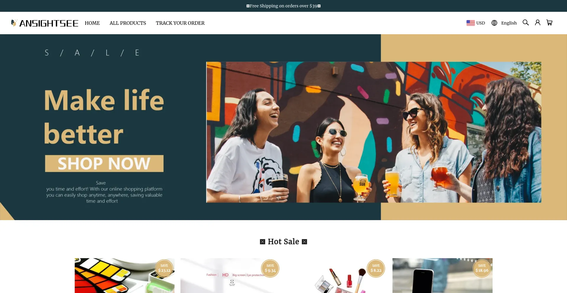 Website screenshot of Ansightsee.com
