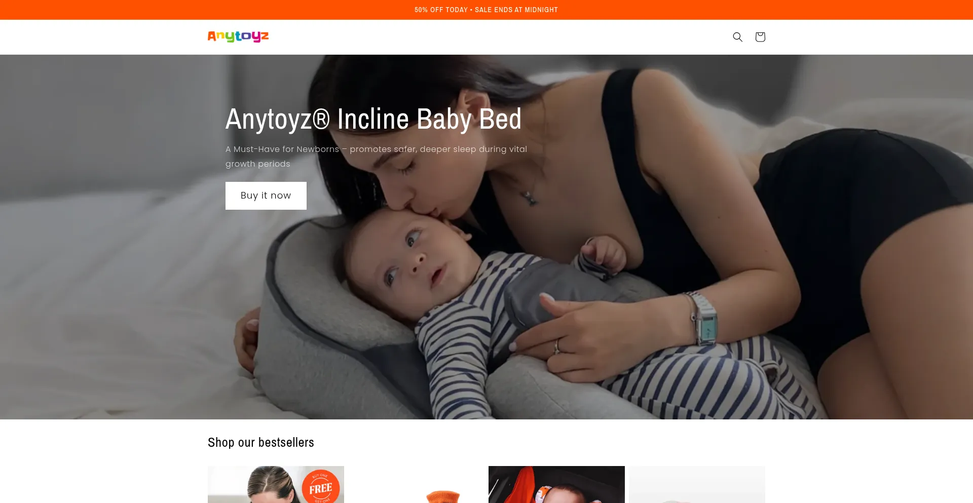 Website screenshot of Anytoyz.com