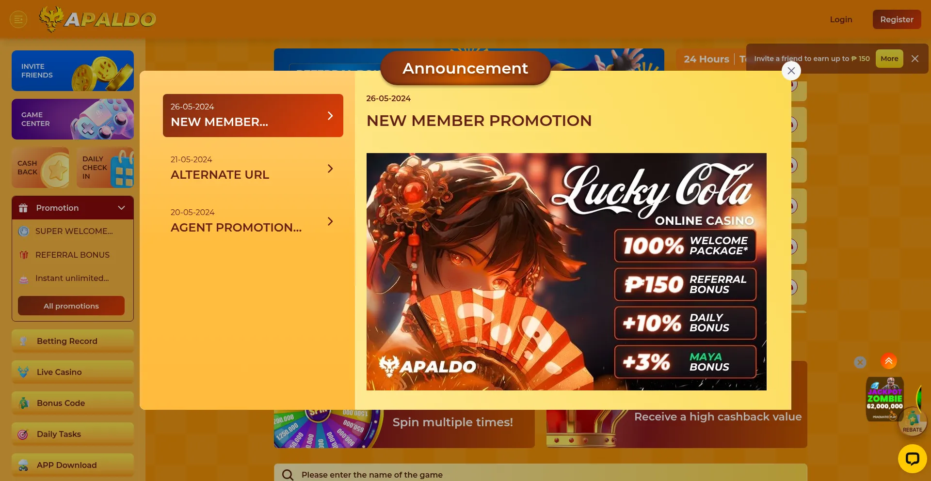 Website screenshot of Apaldo4.com