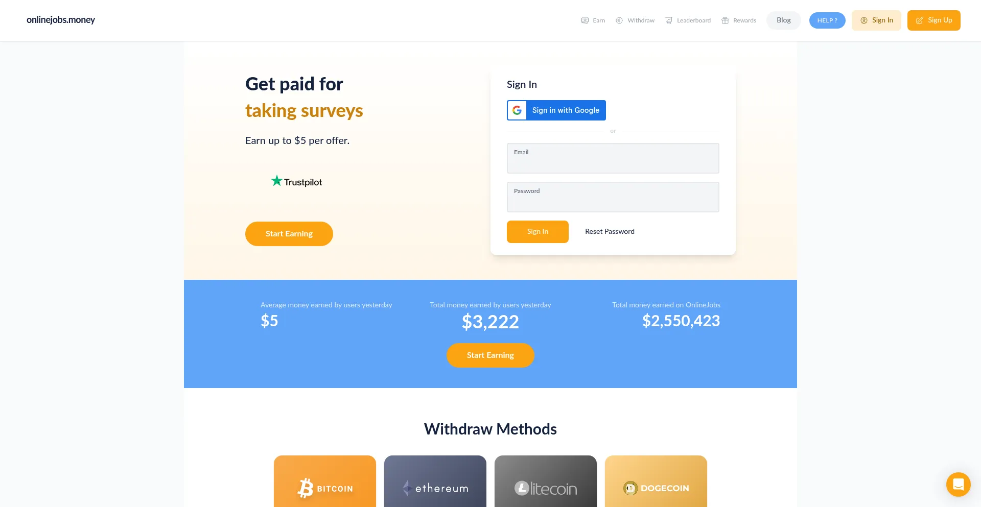 App.onlinejobs.money Screenshot