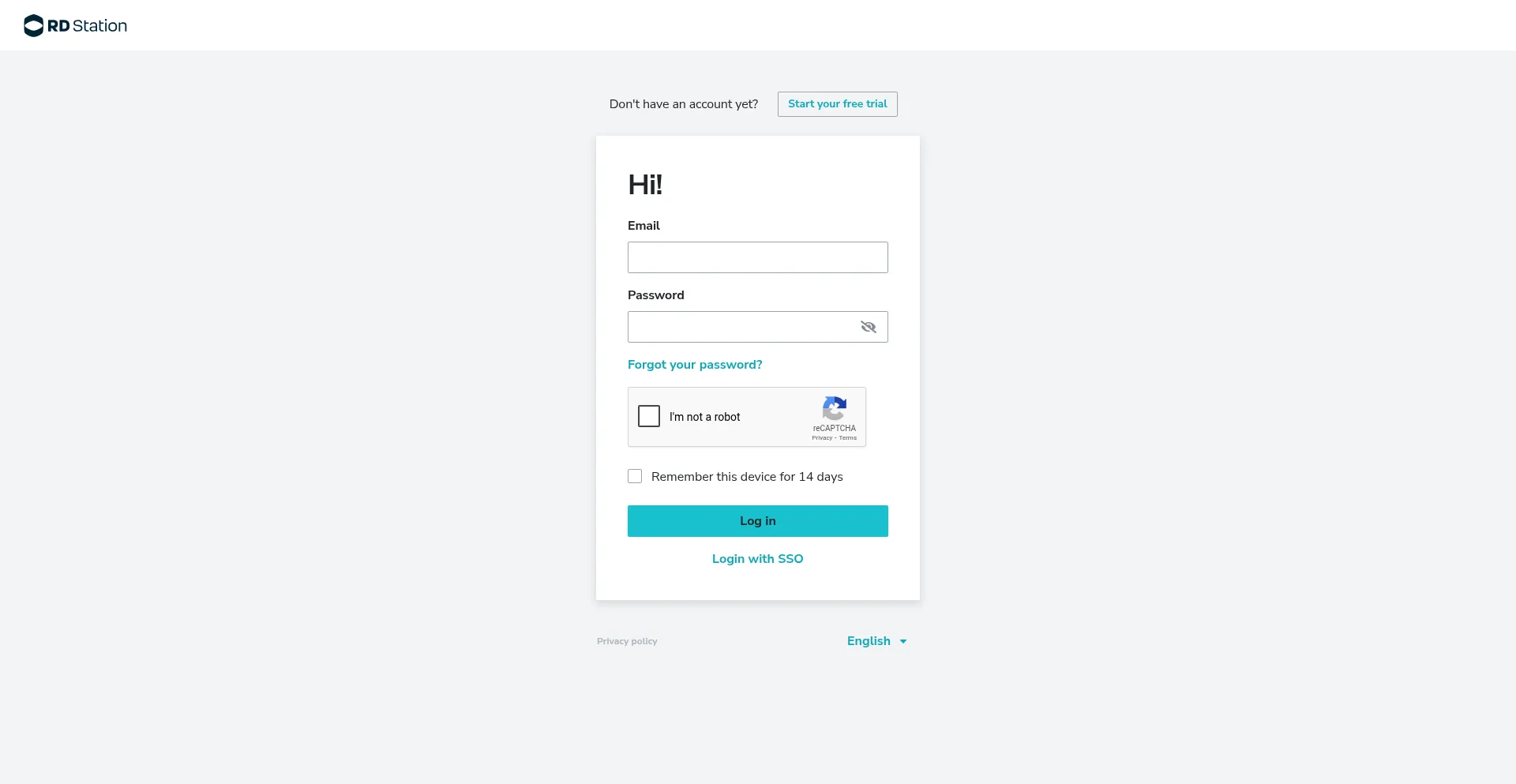 Website screenshot of App.rdstation.email