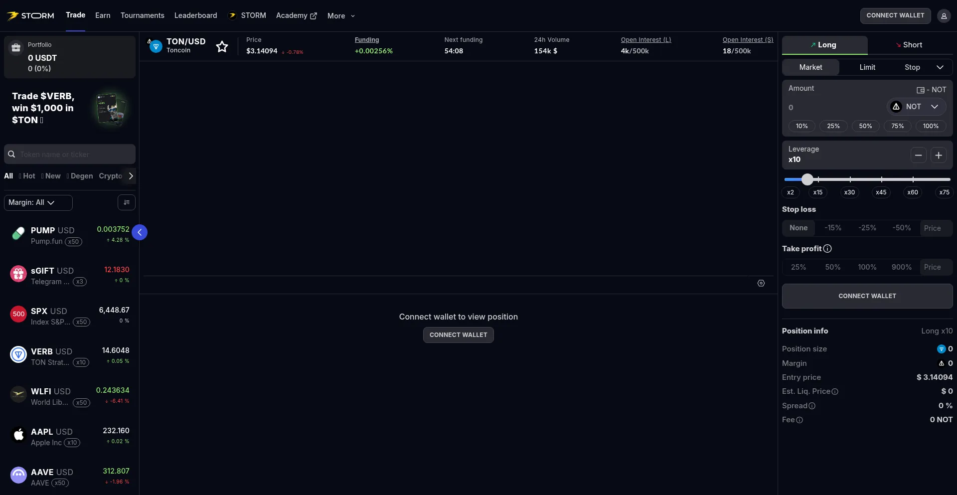 Website screenshot of App.storm.tg