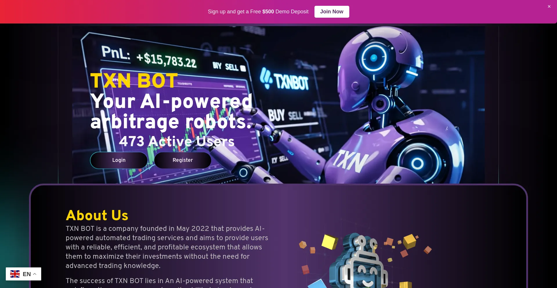 Website screenshot of App.tb-ecosystem.com