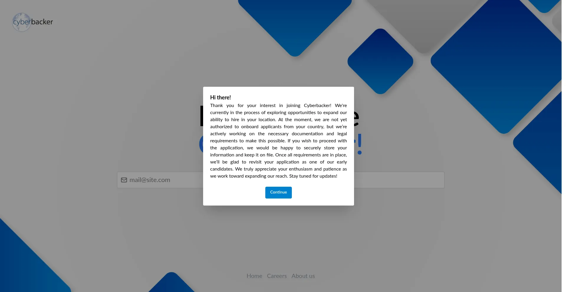 Apply.cyberbackercareers.com