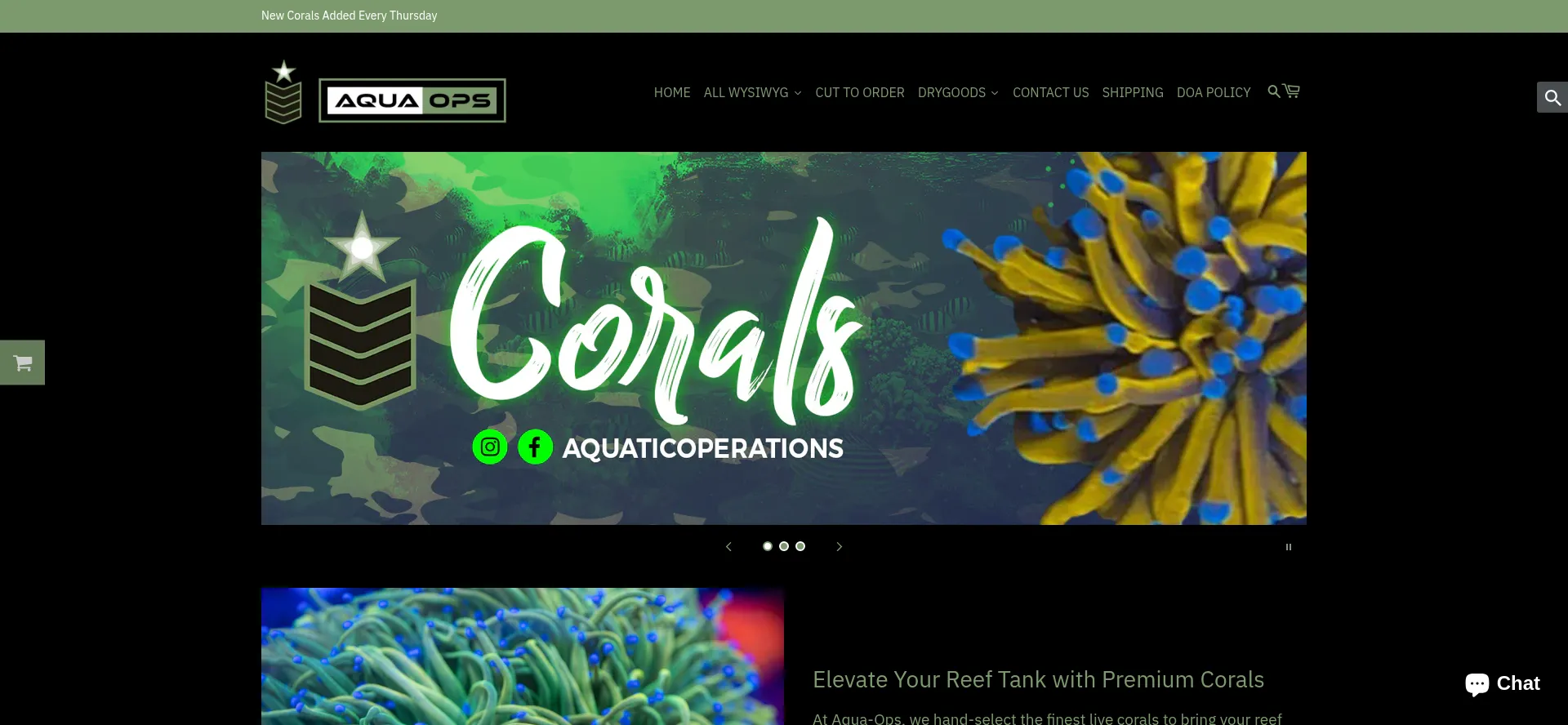 Website screenshot of Aqua-ops.com