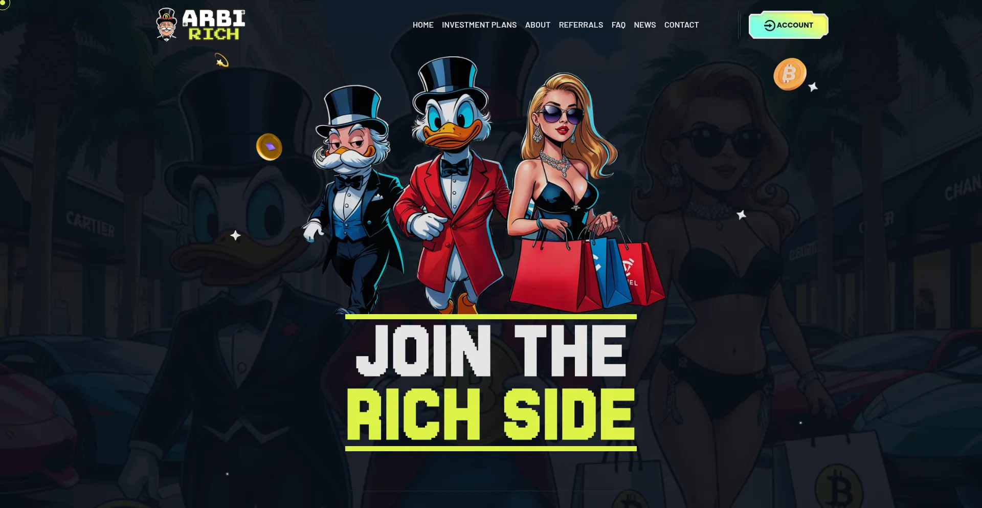 Website screenshot of Arbirich.io
