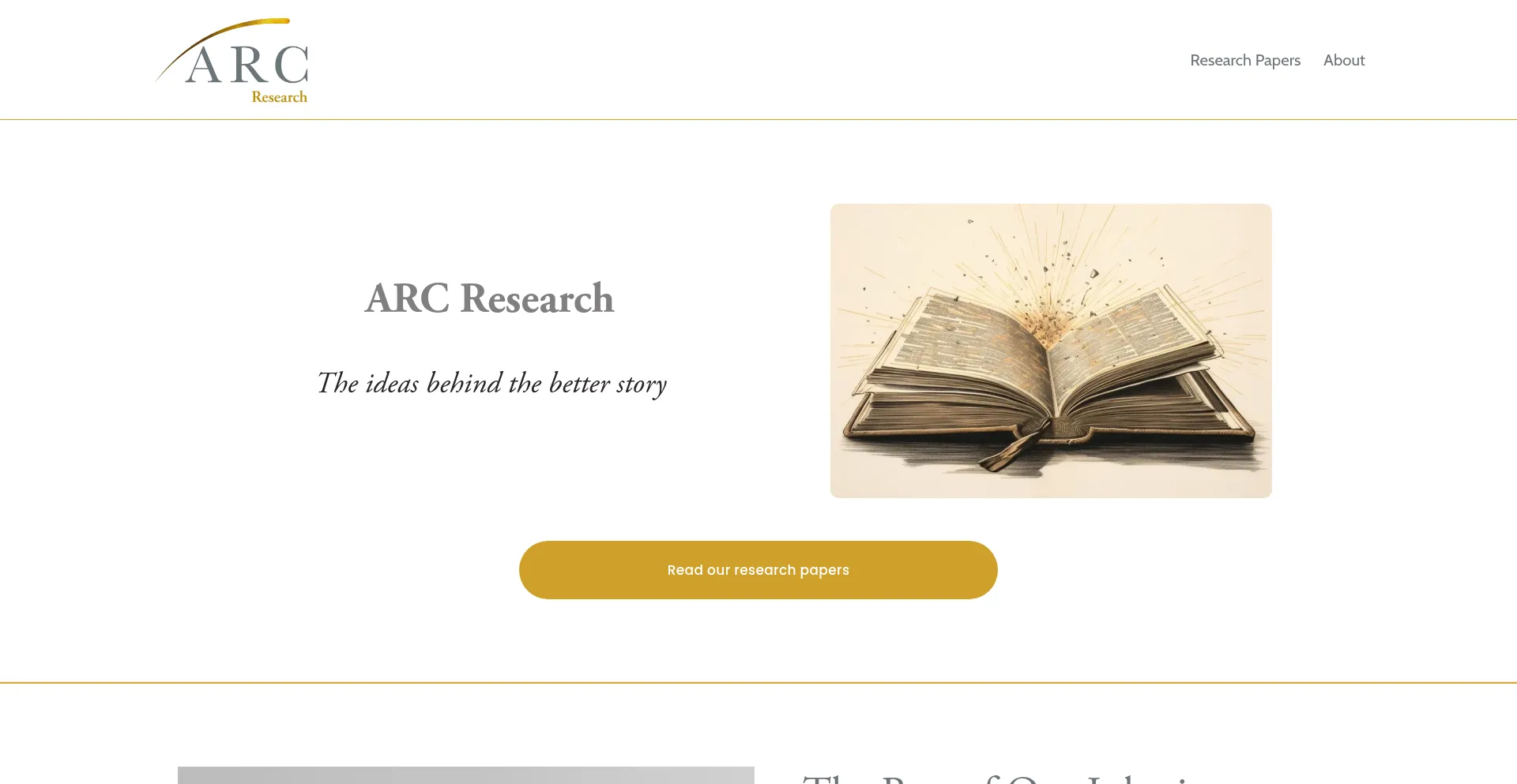 Website screenshot of Arc-research.org