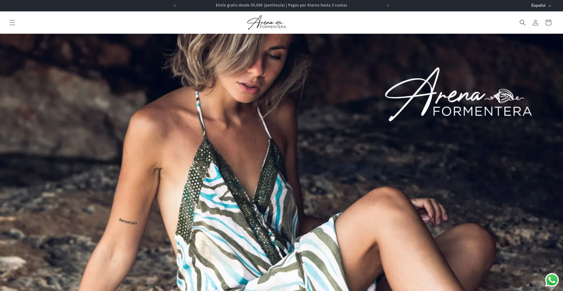 Website screenshot of Arenaformentera.store