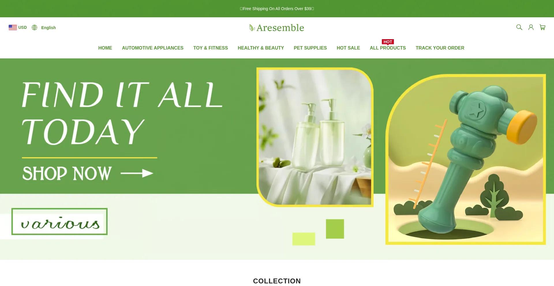 Website screenshot of Aresemble.com