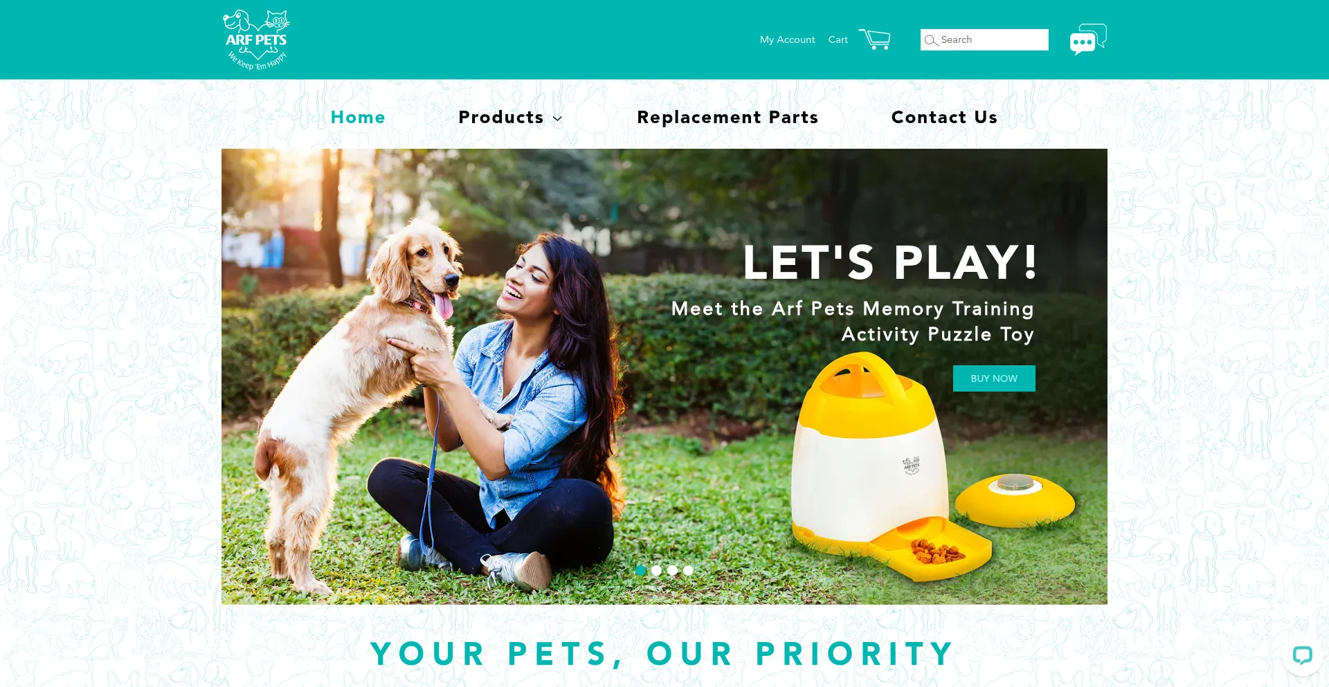 Website screenshot of Arfpets.com