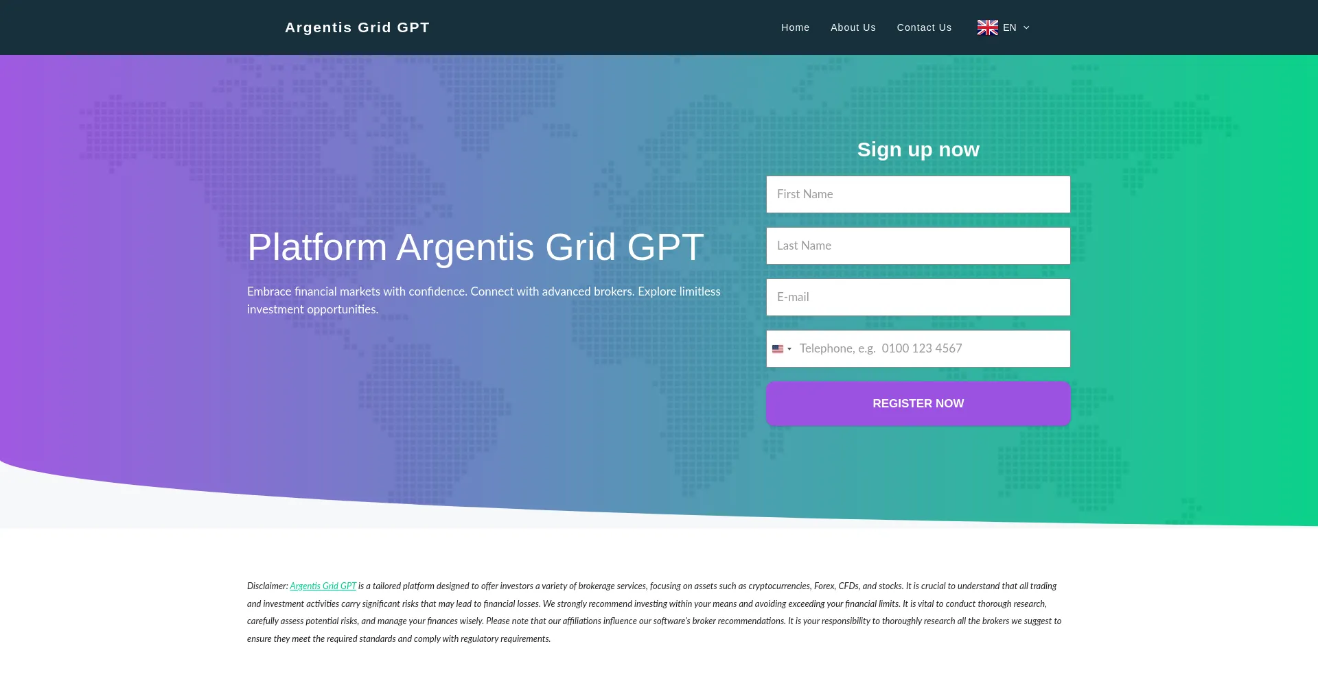 Website screenshot of Argentis-grid-gpt.net