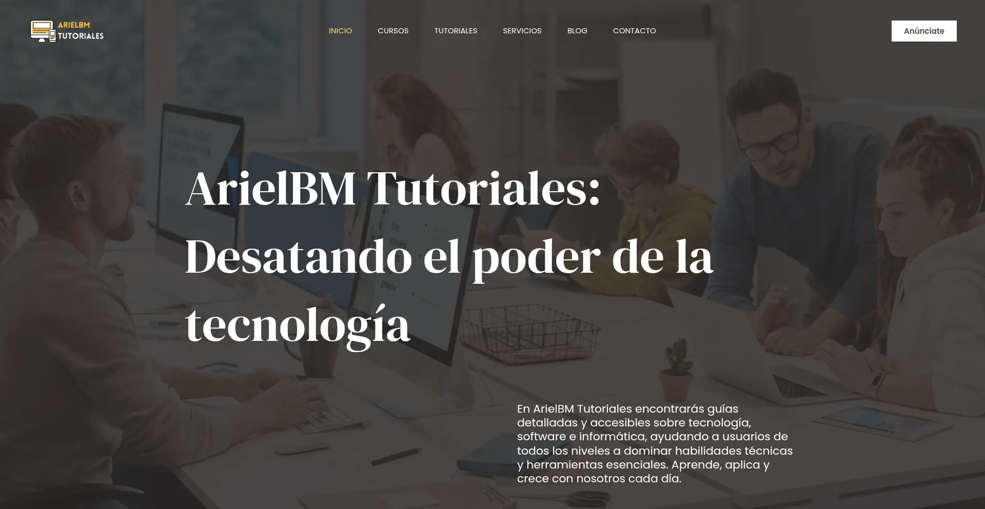 Website screenshot of Arielbmtutoriales.com