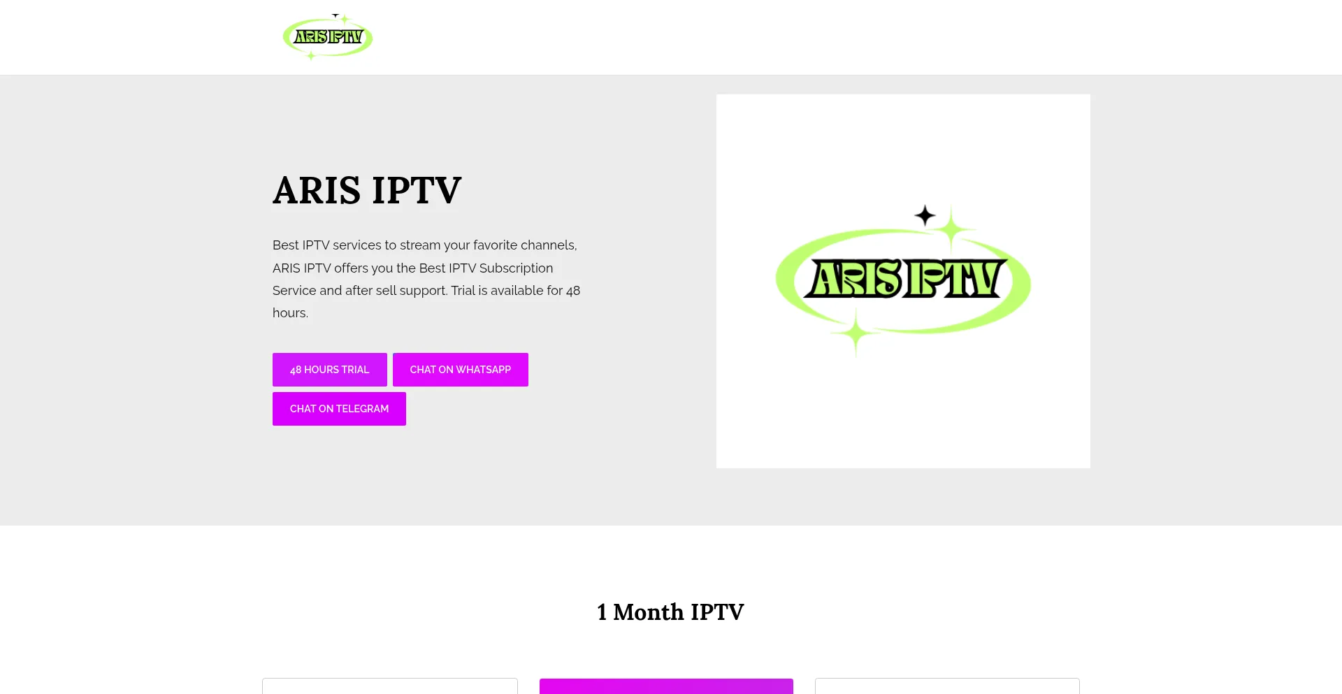 Aris-iptv.com Screenshot