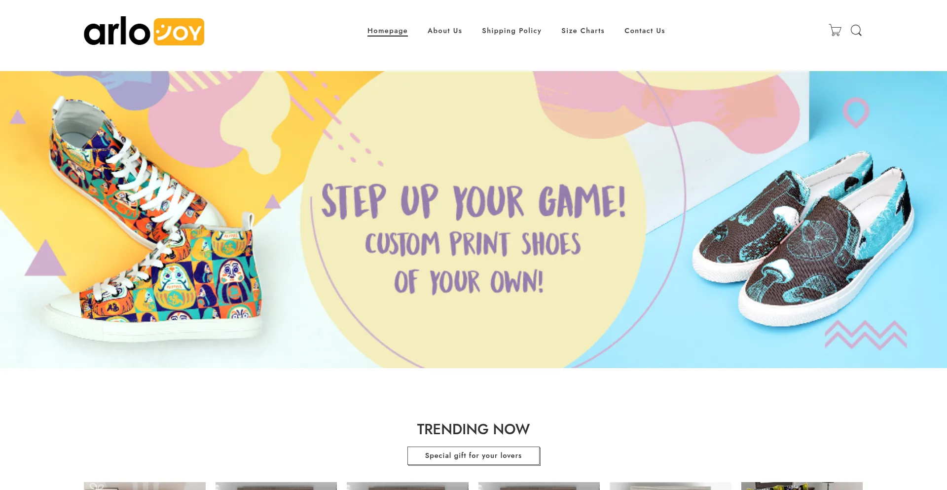 Website screenshot of Arloandjoy.com