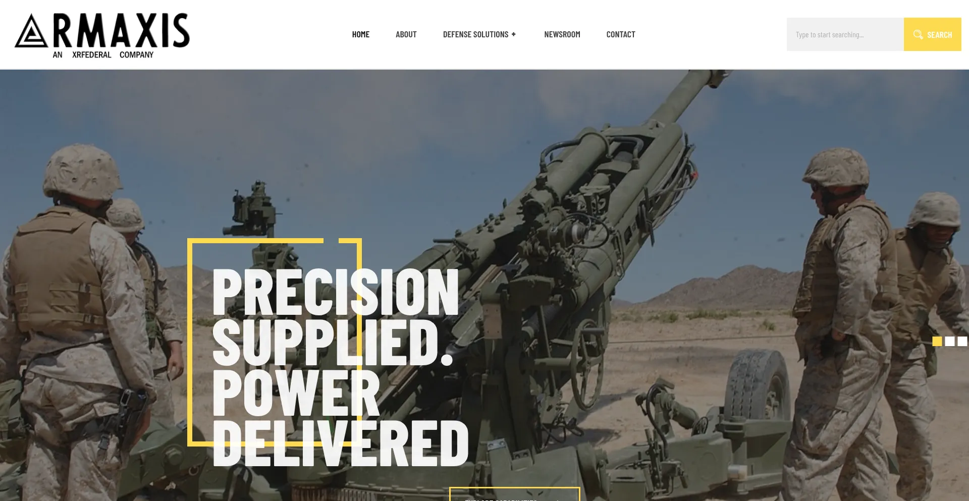 Website screenshot of Armaxis.eu