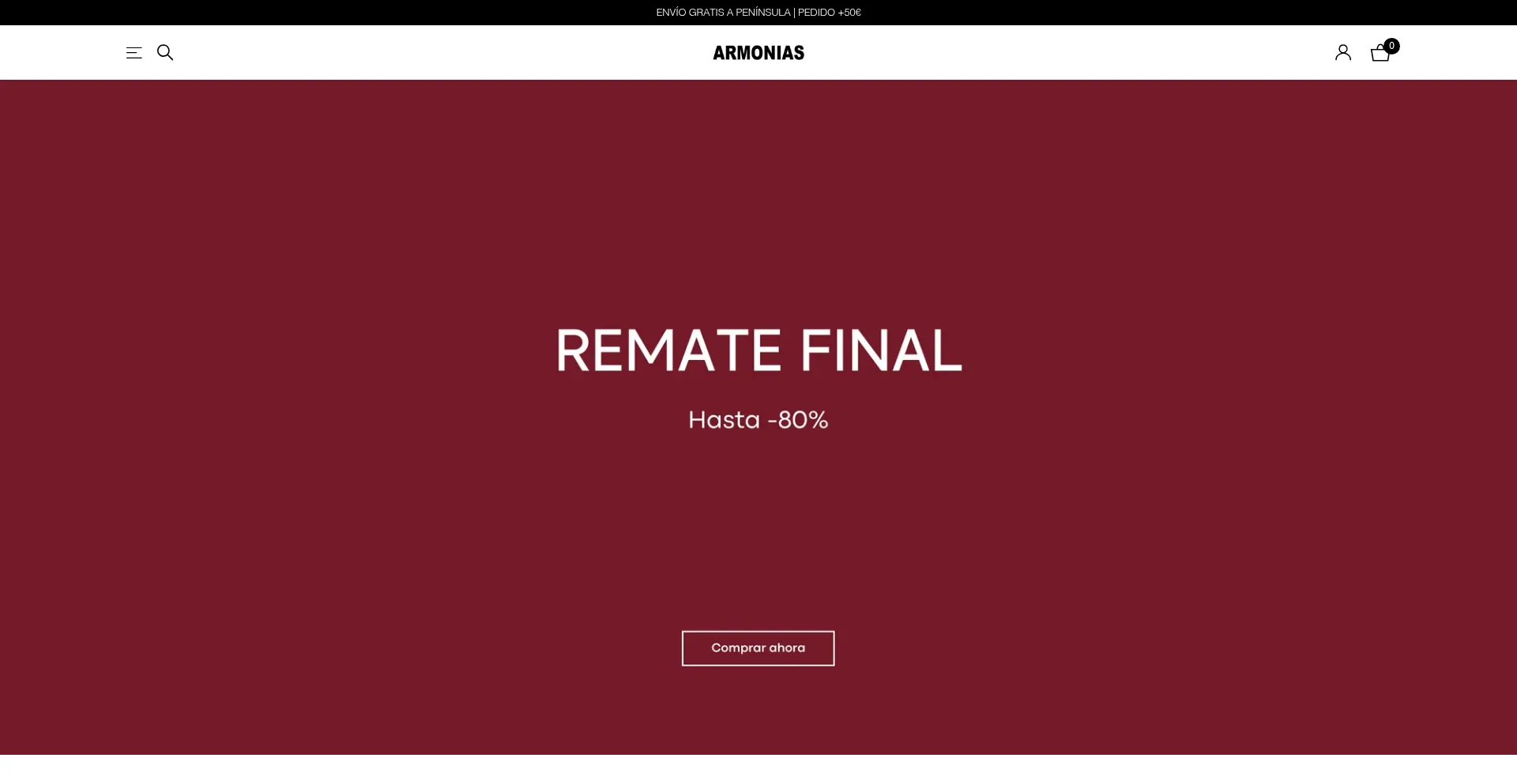 Website screenshot of Armonias.com