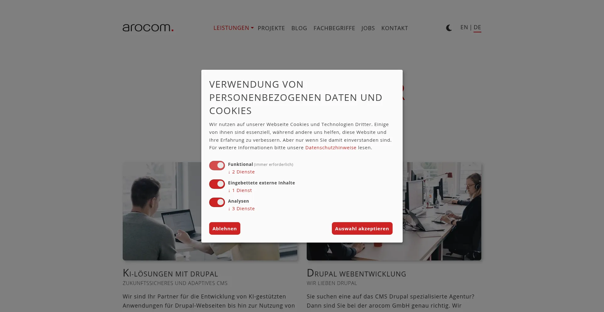 Arocom.de Screenshot