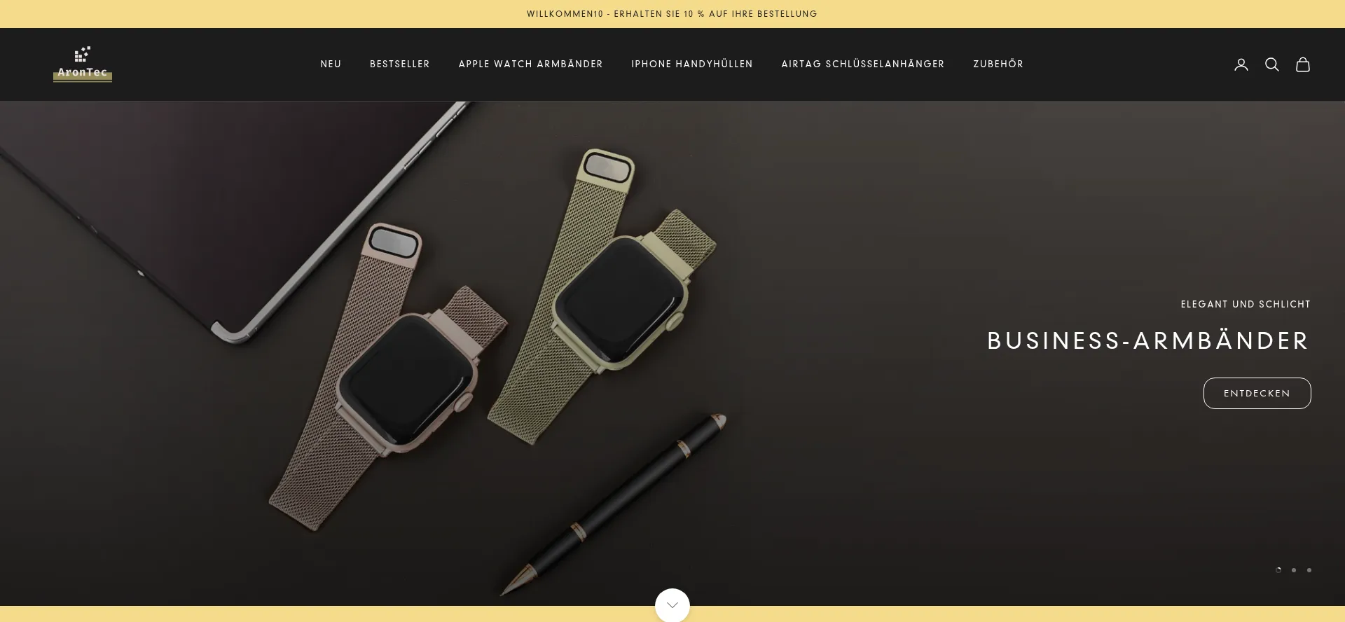 Website screenshot of Arontec.de