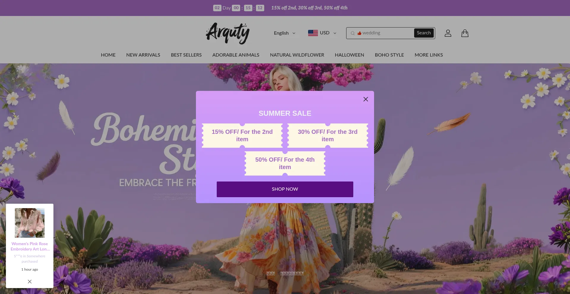 Website screenshot of Arquty.com